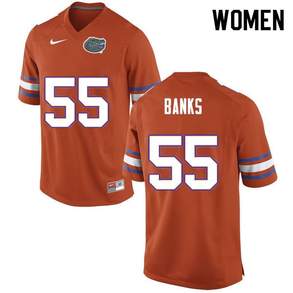 NCAA Florida Gators Noah Banks Women's #55 Nike Orange Stitched Authentic College Football Jersey VPB7564MC